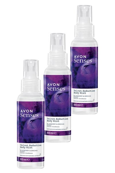 AVON Velvet Seduction Yaban Mersini ve Orkide Kokulu Vücut Spreyi 100 Ml. Üçl...