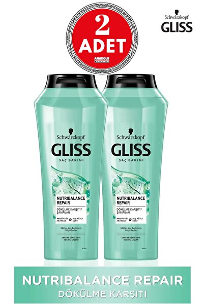 Gliss Nutribalance Repair Anti-Hair Loss Shampoo 500 ml 2 Pieces