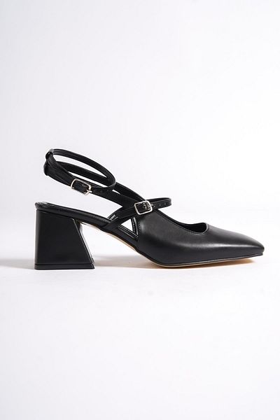 Modabuymus Παπούτσια Mulia Black Matte Mary Jane με χοντρό τακούνι με λουράκι στον αστράγαλο