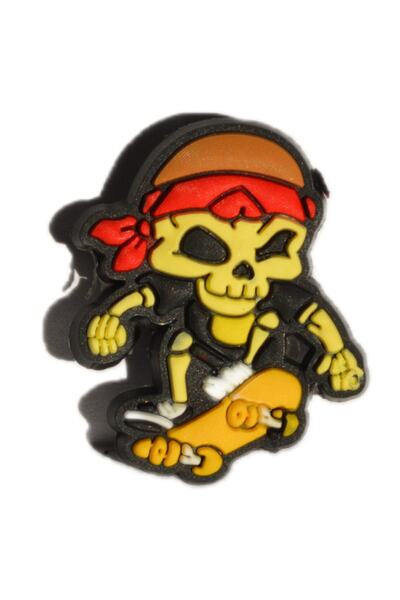 Crocs Terlik Süsü Kaykay Iskelet-jibbitz -charm-anahtarlık Takıları-bileklik Takıları-terlik Aksesuarları