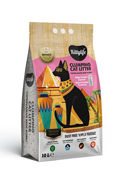 Kittylife Kedi Kumu Bebek Pudrası Kokulu 10 Litre Ince Taneli Topaklaşan