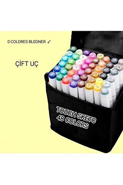 Yağmurella 48 li Çift Uçlu Marker Kalem Çantalı Set