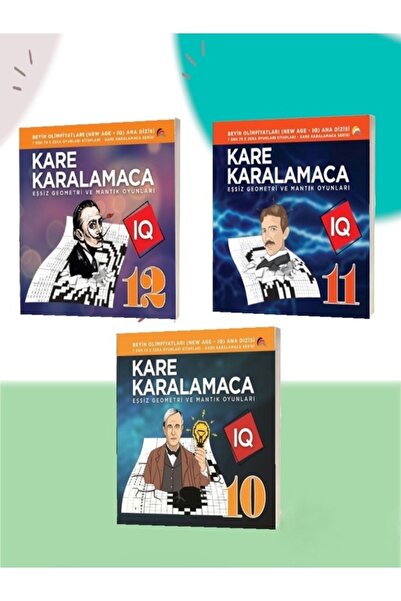 Ekinoks ألعاب ذكاء مربعة من سلسلة 4/7 إلى 70 - 3 كتب ألعاب ممتعة (1. ورق فاخر)