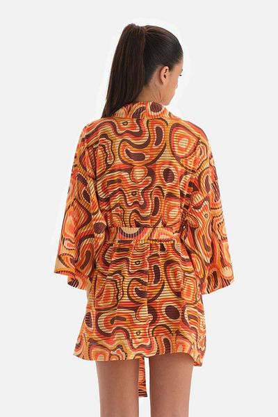 Dagi Tile - Orangefarbener kurzer Kimono