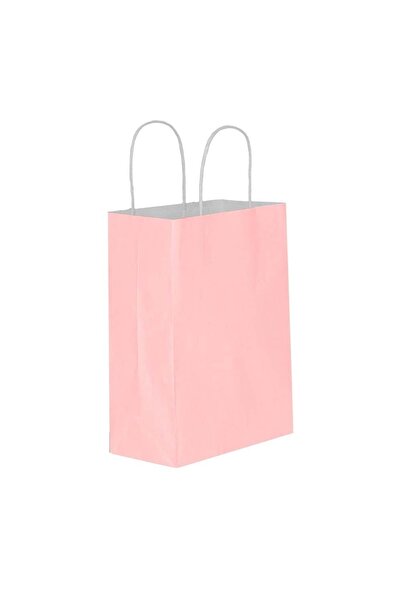 Umur Karton Hediye Çantası 12X32X40Cm Açık Pembe Beyaz Kraft 90 Gram 30013365...