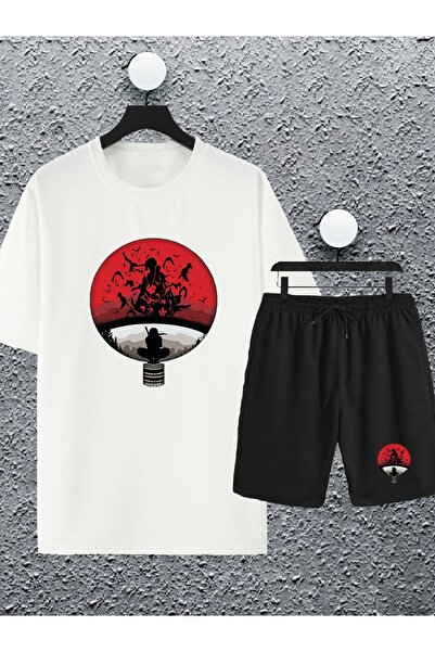 Jobia Outdoors Pantaloni scurți de vară unisex Naruto İtachi Anime imprimat c...