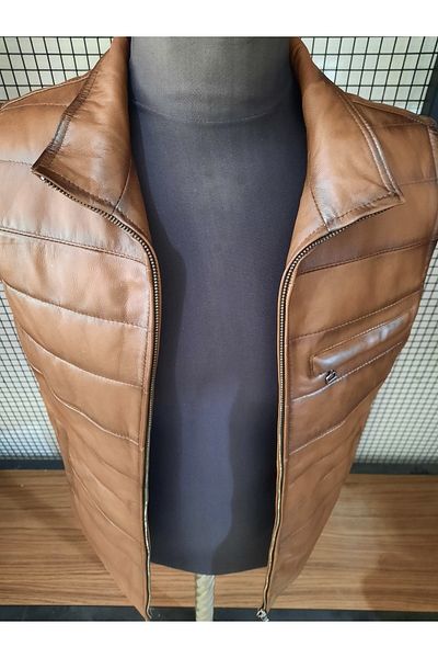 ArdaStilDeri Genuine Leather Inflatable Vest