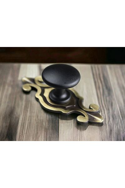 Dizaynhouse Antique Antique Black Elegant Mâner dulap și sertar