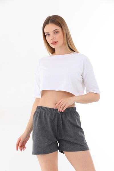 Arvin Women's Anthracite Color Shorts Pajama Bottom