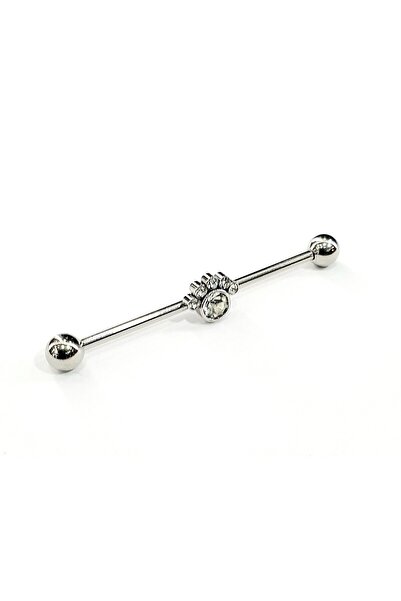 agbtasarım 5 RENGARENK ZİRKON TAŞLI "INDUSTRIAL" AKSESUARLI KIKIRDAK KÖPRÜ Pİ...