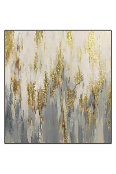 tablodekor ALTIN VARAKLI SOYUT YAĞMURLAR YAĞLI BOYA DOKULU TABLO