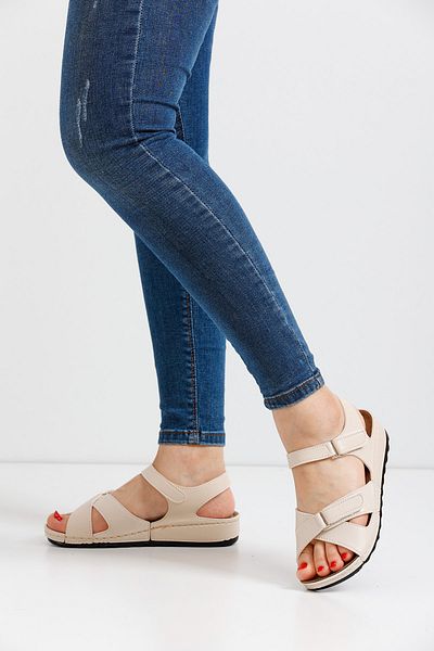 ALTUNTAŞ Γυναικεία - Mother Velcro Orthopedic Soft Tbana Summer Sandals Model - Beige