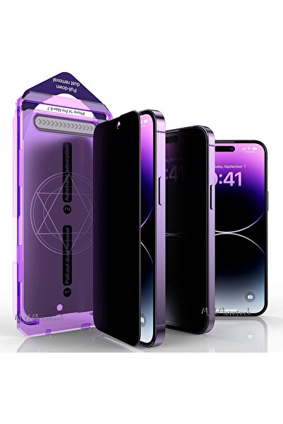 m.tk moveteck İphone 14 Pro Uyumlu Hayalet Ekran Koruyucu Otomatik Kurulum Hi...