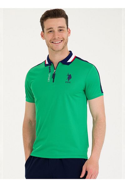 U.S. Polo Assn. BASE. Polo Assn. Polo Neck Green Men's T-Shirt T-TAMANAR