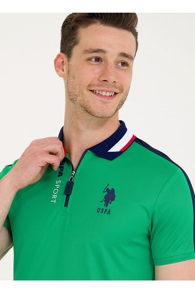 U.S. Polo Assn. BASE. Polo Assn. Polo Neck Green Men's T-Shirt T-TAMANAR