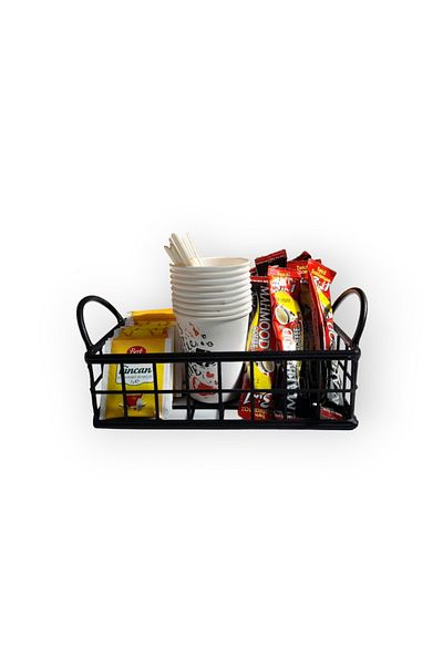 GO DEKOR 20X10 Asortik - Decorative, Multi-Purpose, Single Small Size Rustic Wire Basket (New)