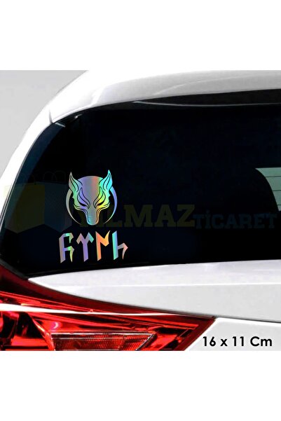 yılmazetic Türk Börü Göktürk Motosiklet Araba Hologram Oto Sticker Etiket Yap...