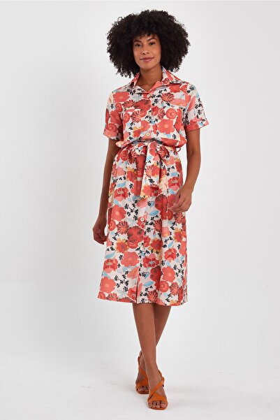 ALEXANDERGARDI Φόρεμα με γιακά πουκάμισο με σχέδια (b22-45800)