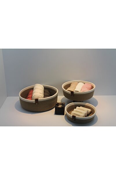 NAYS HOME Coș organizator multifuncțional triplu bej și alb - &DECOR