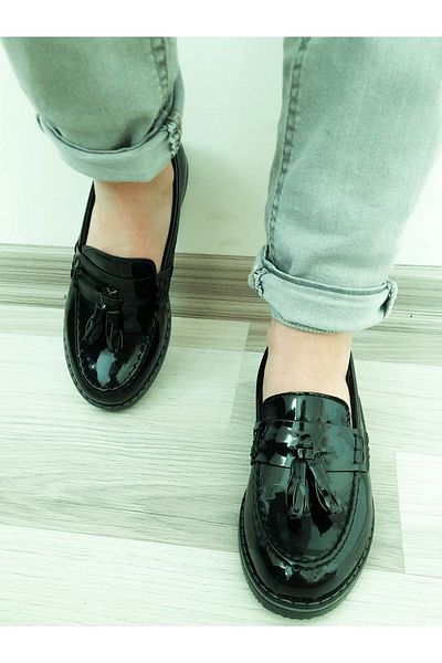 Moda Anna Corcik Model Boy's Shoes Patent Leather Black