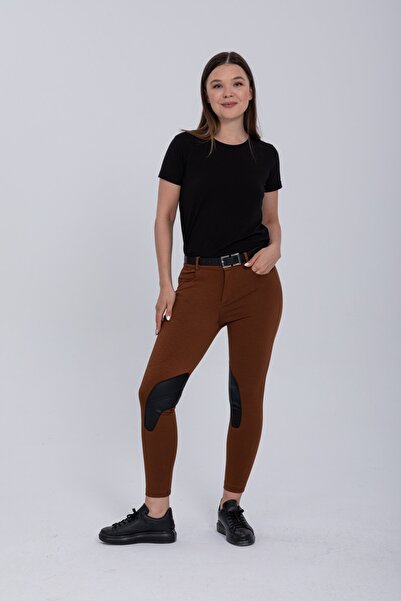 PEUR RIDER SHOP Brown Women's Riding Pants - Leather Detailed