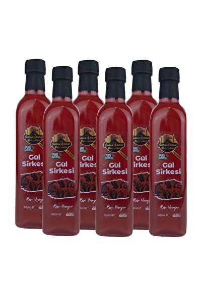 Tarihi SultanAhmet Baharatçısı Gül Sirkesi %100 Katkısız 6'lı Set (Doğal Ferm...