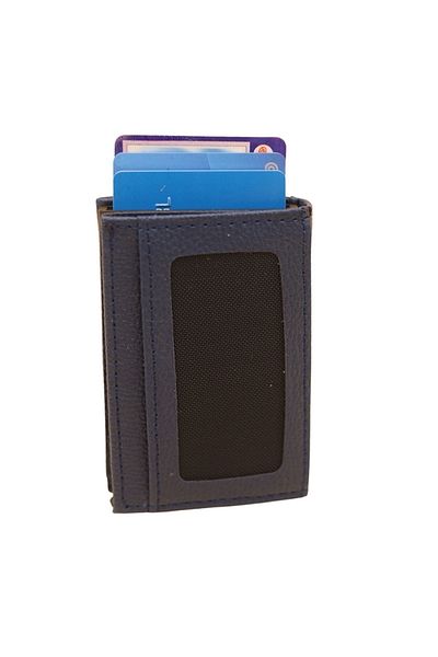 MKM 1312 Automatic Card Holder with Internal Patch - Pattern-01 - Navy Blue -91