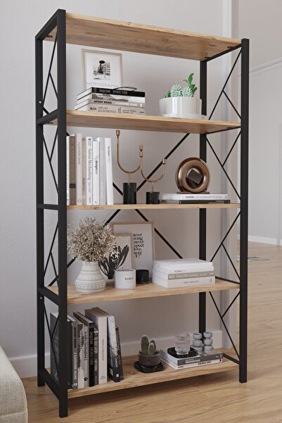 bodygym 5 Raflı Geniş Kitaplık Metal Ofis Rafı 80x160 Geniş Raflı Çok Amaçlı ...