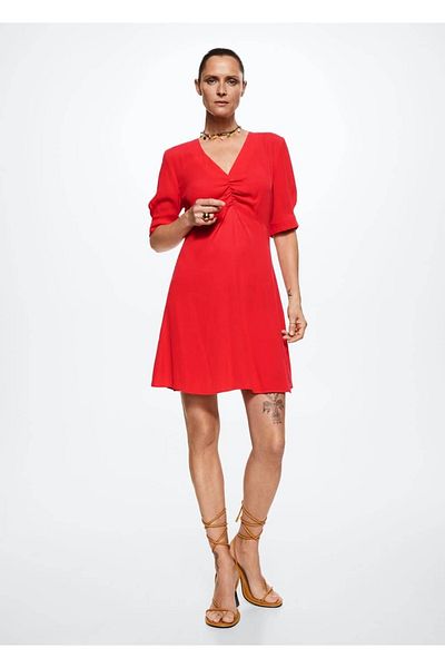 MANGO Woman Flounce Detailed Dress