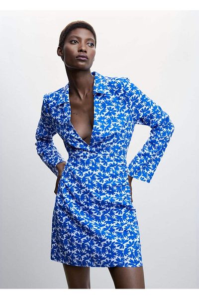 MANGO Woman Φόρεμα πουκάμισο με floral σχέδιο