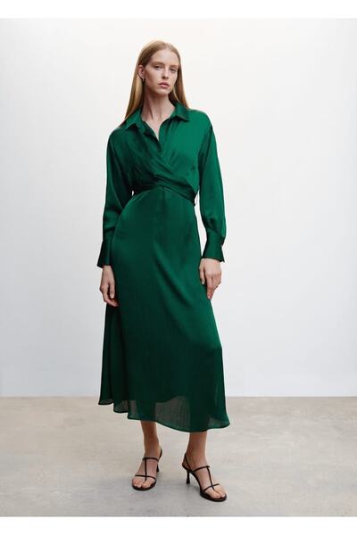 MANGO Woman Rochie cămașă înfășurată