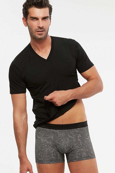 Kom Men's White Combed Cotton Modal Lycra Antonio V-Neck Undershirt