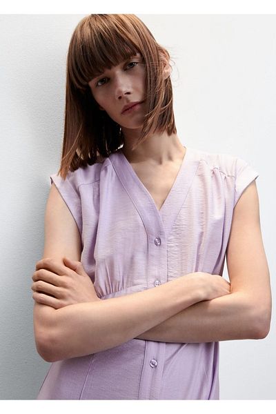 MANGO Woman Midi Length Shirt Dress