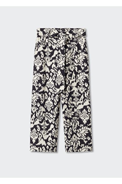 MANGO Woman Desenli Fiyonklu Pantolon