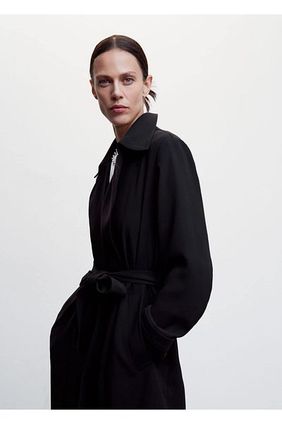 MANGO Woman Belted Flowy Trench Coat