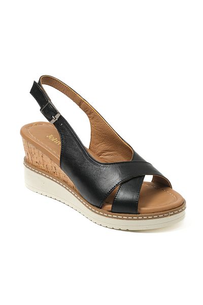 John May Women's Sandals Leather Mar-23Y-111-4101 John May Black