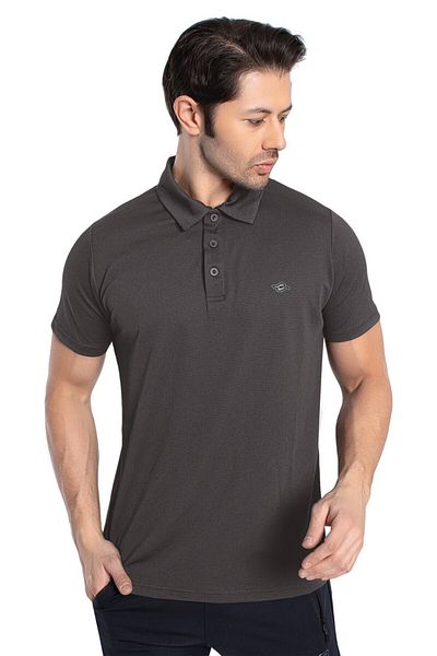 Crozwise Tricou sport antracit pentru bărbați cu gât polo - 7135-06