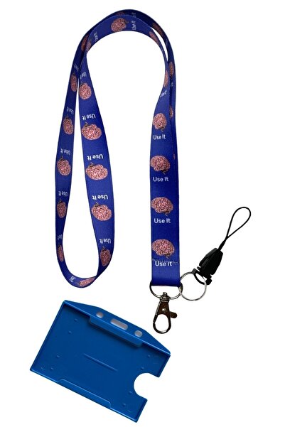 StormiStoretr Utilizați creierul albastru Suport card orizontal Snur pentru g...