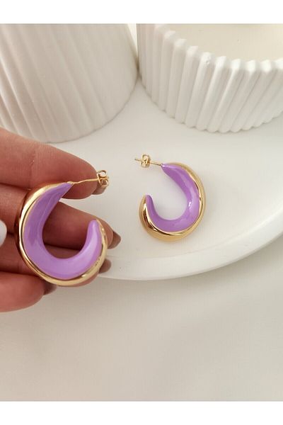 HERCY Colorful Enamel Design Vip Earrings Diameter 3 cm