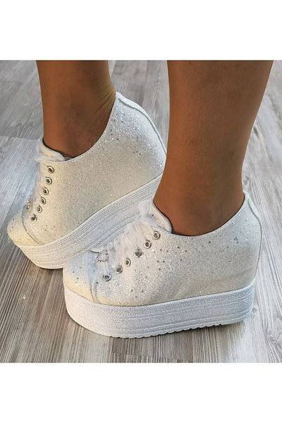 Ayakkabı Tutkusu Stilo ® Pantofi de mireasa Glitter 13cm Toc ascuns In interior