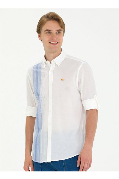 U.S. Polo Assn. Πόλο Ασν. Ανδρικό πουκάμισο Comfort Fit Stand Collar Saks ORADOS