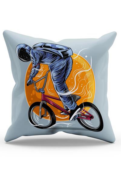 Moud's Husă de pernă din piele de căprioară cu model pentru bicicletă imprima...