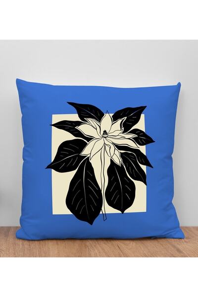 Bk Gift Modern Art Tasarımlı Mavi Kırlent Yastık, Arkadaşa Hediye, Ev Dekoras...