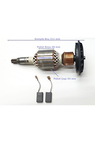 Worldtec Bosch Tipi Gsh 11 E - 11 De Endüvi Rotor Kollektör Ve Kömürü