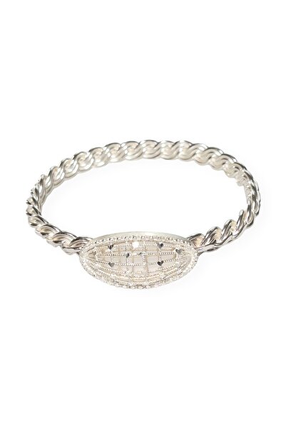 TAŞHAN Erzurum El İşçiliği Özel Tasarım Kaşlı Gümüş Burma Bilezik