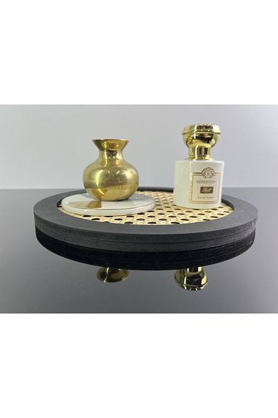 RATTAN CONCEPT Hazeran Small Size 20cm Round Tray, Hazeran Presentation Holder, Rattan Tray