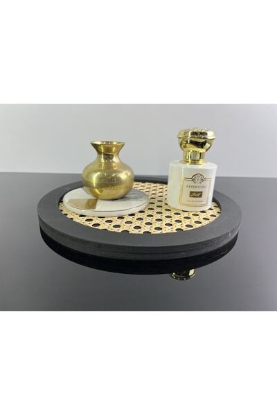 RATTAN CONCEPT Hazeran Küçük Boy 20cm Yuvarlak Tepsi, Hazeran Sunumluk, Rattan Tepsi