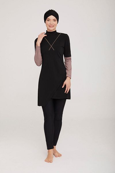 Remsa Mayo Lycra Fully Covered Hijab Swimsuit Norman 4414 Μαύρο Remsa μαγιό