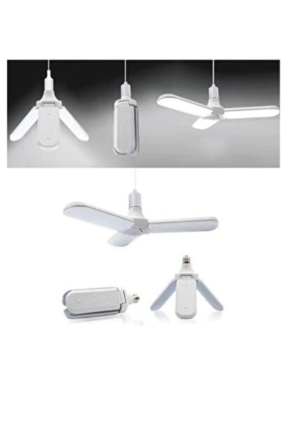 Modizu 3 Kollu Pervane Şeklinde Katlanabilir Açısı Ayarlanabilir 45 Wat Beyaz Led Ampul E-27 Duy