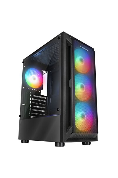 Rampage SHIVA 4*120MM Rainbow Fanlı Sticlă temperată Mid-Tower Gaming Oyuncu ...